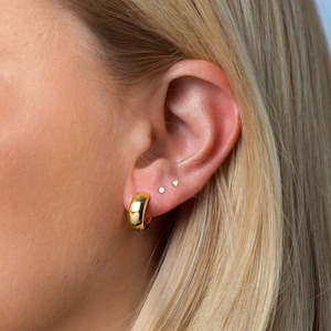 2mm ultra tiny geometric studs - Teeny tiny triangle studs - Tiny dot stud earrings - Tiny gold earrings - Dot earrings - Tiniest earrings