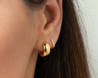 Chunky Gold Hoop Earrings - Thick Gold Hoops - Gold Hoop