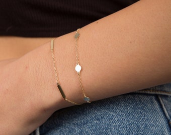 Cirkelarmband - gouden muntarmband - sierlijke armband - delicate armband - minimalistische armband - gouden armband - sierlijke schakelarmband