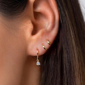 Hoop earrings for 2nd hole hot sale