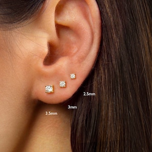 Dainty diamond studs - Tiny earrings - Dainty cz studs - Gold studs - Delicate earrings - Minimal studs - Minimalist studs - Gold tiny studs