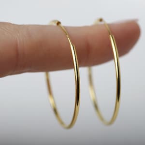 Thin hoop earrings - Gold hoop earrings - 925 silver hoop earrings - Thin lightweight hoops- Large hoop earrings gold - Big hoop earrings