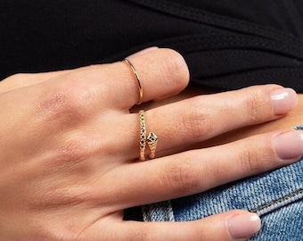 Snake ring - Snake tail ring - Gold snake ring - Ouroboros - Serpent ring -  Double wrap snake ring - Vintage ring - Dainty ring - Gold ring