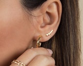 Tiny gold ear climber - Minimal ear climber - Dainty gold earrings - Dainty earrings - Tiny earrings - Minimalist earrings- Dainty jewelry