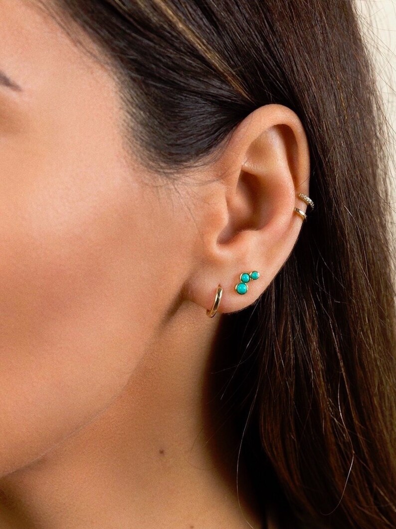 Turquoise earrings Tiny gold studs Tiny gold earrings -Tiny earrings- Gold stud earrings Turquoise studs Tiny studs Dainty jewelry