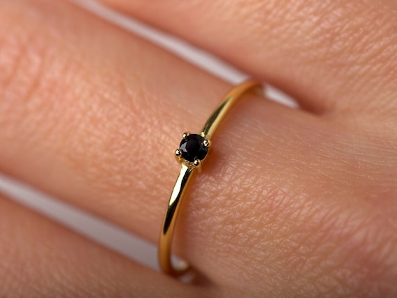 CRYSTAL RING THIN BLACK CRYSTAL RING THIN BLACK