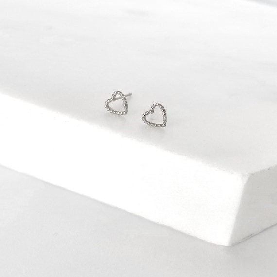 DiamonArt® Sterling Silver Heart Cubic Zirconia Stud Earrings , Color:  Silver - JCPenney