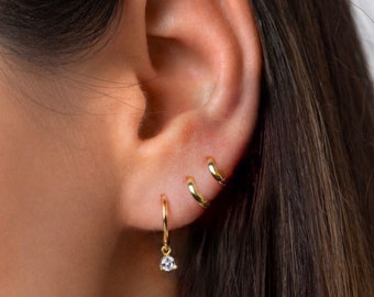 Boucles D'oreilles Créoles MILACOLATO En Acier 316L - Pour Hommes Et Femmes - Hypoallergéniques - Petits Dormeurs - Idéal Cartilage, Helix, Tragus
