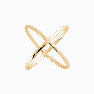 X Ring Criss Cross Ring Gold X Ring Gold Ring - Etsy