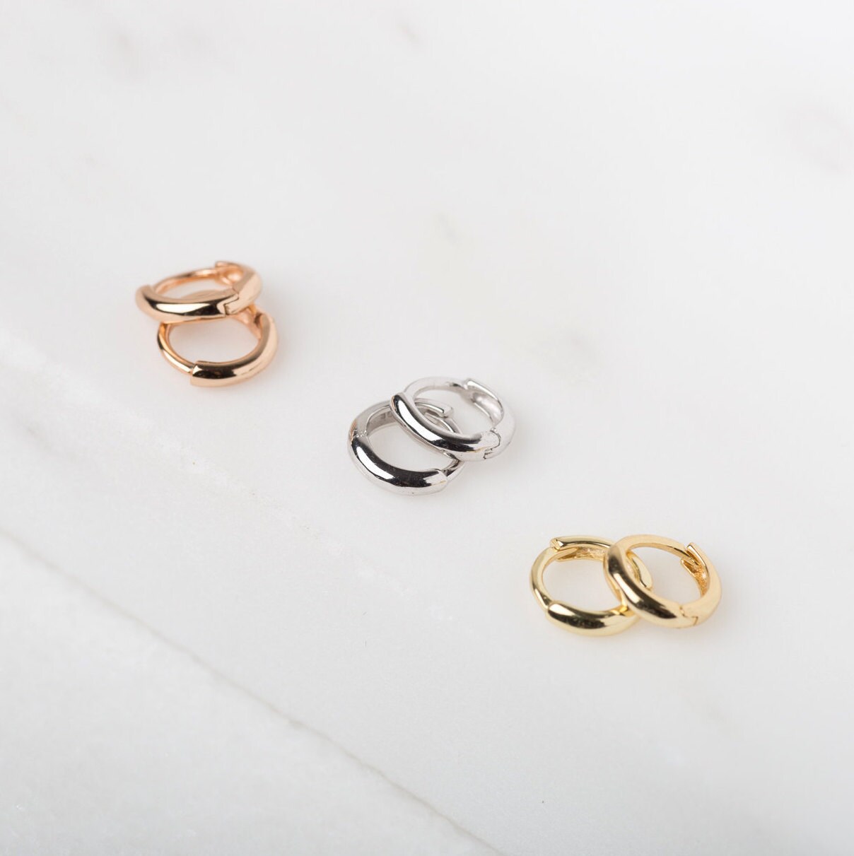 JeweBella Orecchini Cerchio Piccoli in Argento Sterling 925 per Donna