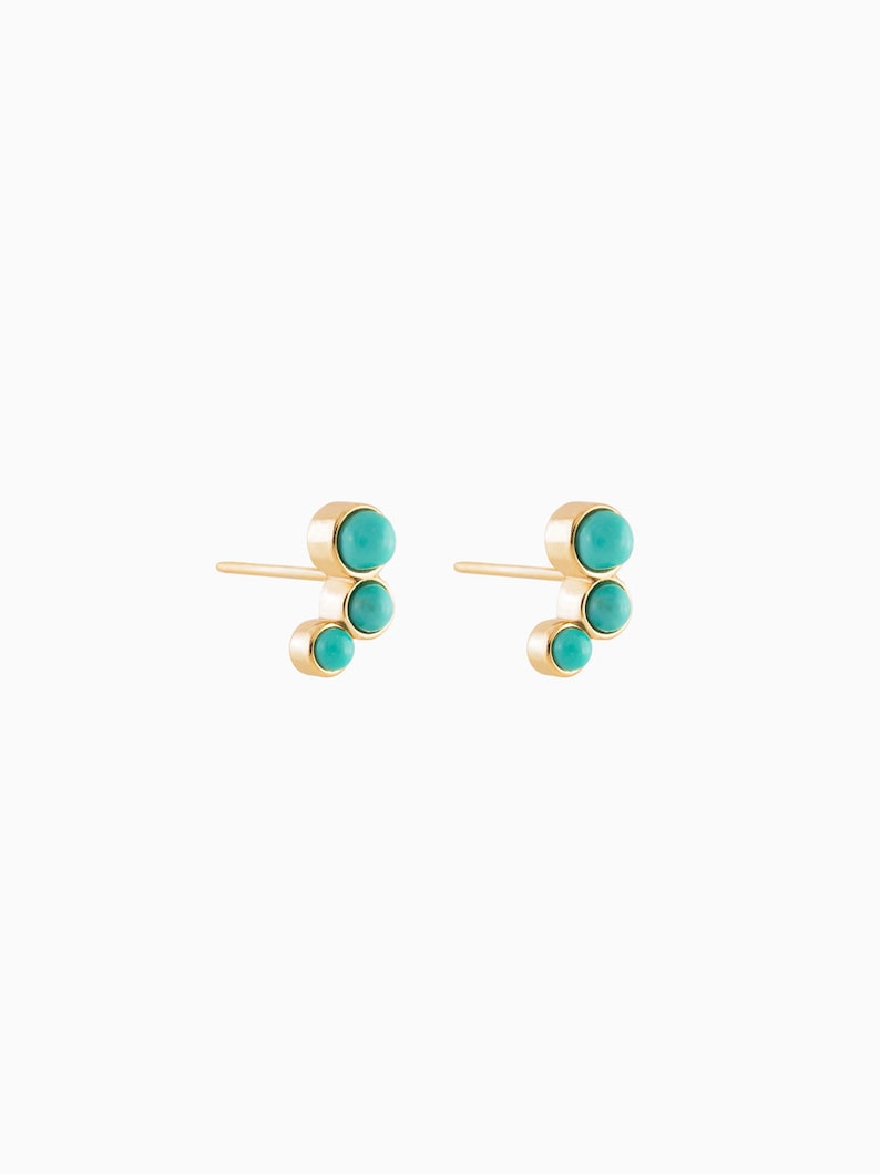 Turquoise earrings Tiny gold studs Tiny gold earrings -Tiny earrings- Gold stud earrings Turquoise studs Tiny studs Dainty jewelry