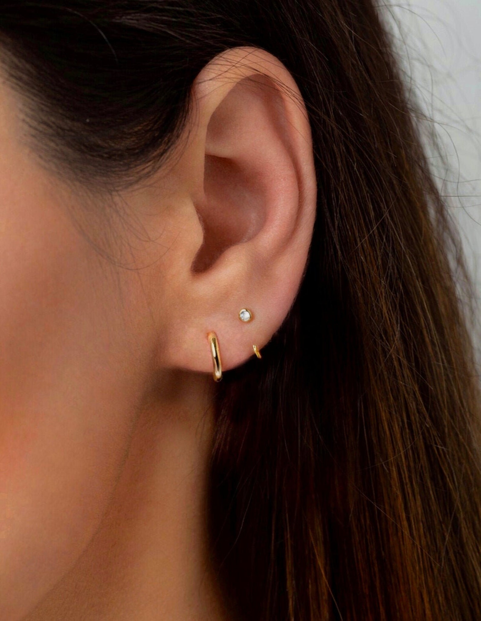 Open Hoops Gold Hug Hoops Tiny Hoops Sleep Earrings Etsy