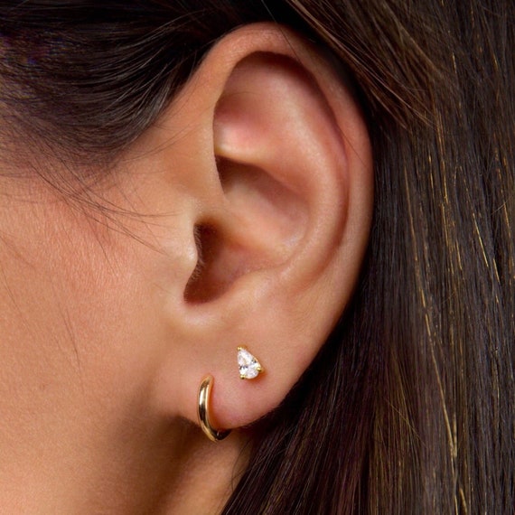Gold Plated Eight-point Star Earrings, Dainty Second Hole Earrings, St –  The Little Statement