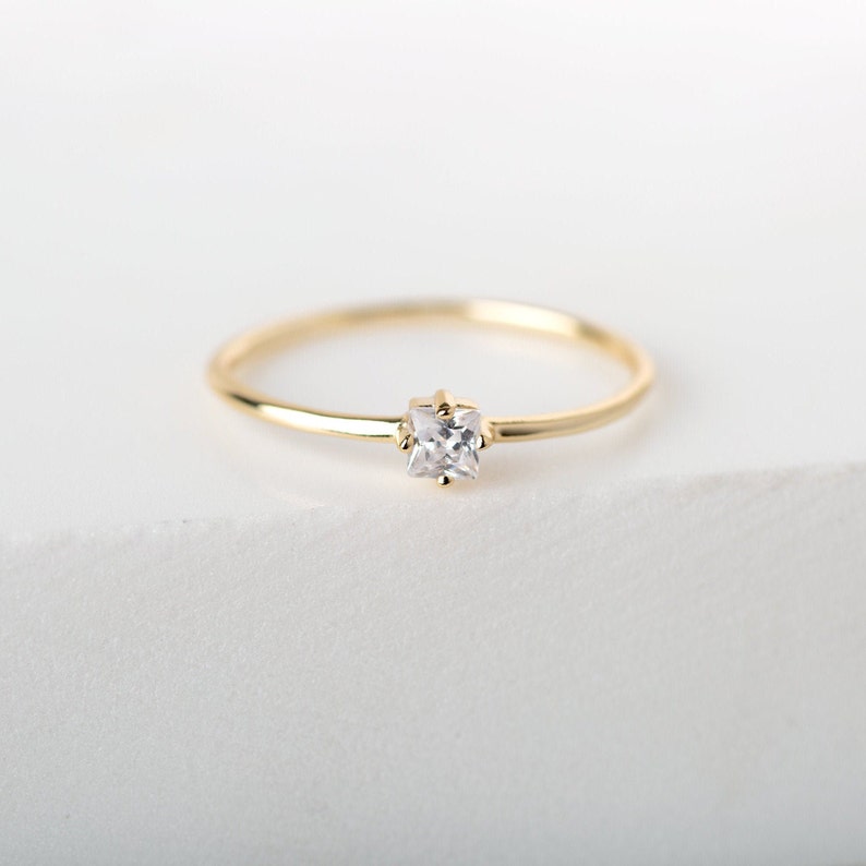 Dainty Engagement Ring Dainty Ring Sterling Silver Ring Etsy