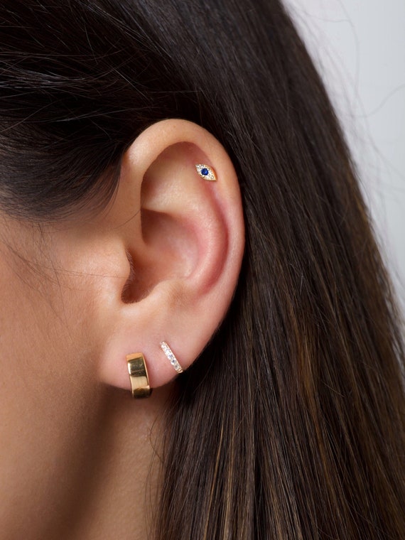 Tiny Evil Eye Stud Earrings Evil Eye Sterling Silver Studs