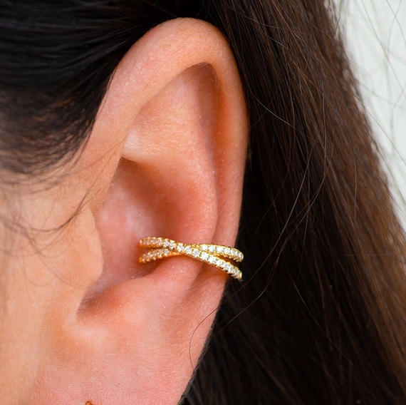 【MIDNIGHT MOMENT】half hoop clear earring ピアス Mismatched Moon & Star Hoops • Gold Star Hoop Earrings