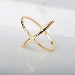 X Ring Criss Cross Ring Gold X Ring Gold Ring - Etsy