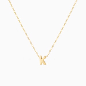 Initial necklace Tiny gold letter necklace Gold initial necklace Name necklace Personalized jewelry Dainty necklace-Bridesmaid gift image 2