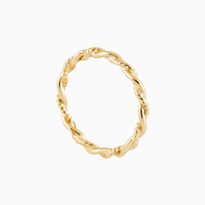 Braid Ring Dainty Gold Ring Stacking Ring Minimalist | Etsy