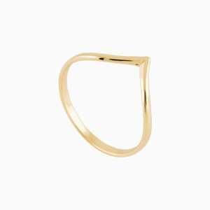 Anello delicato - Anello a V - Anello a zig-zag - Anello sottile in oro - Anello minimalista - Anello a fascia in oro - Anello delicato in oro - Anello delicato - Gioielli delicati