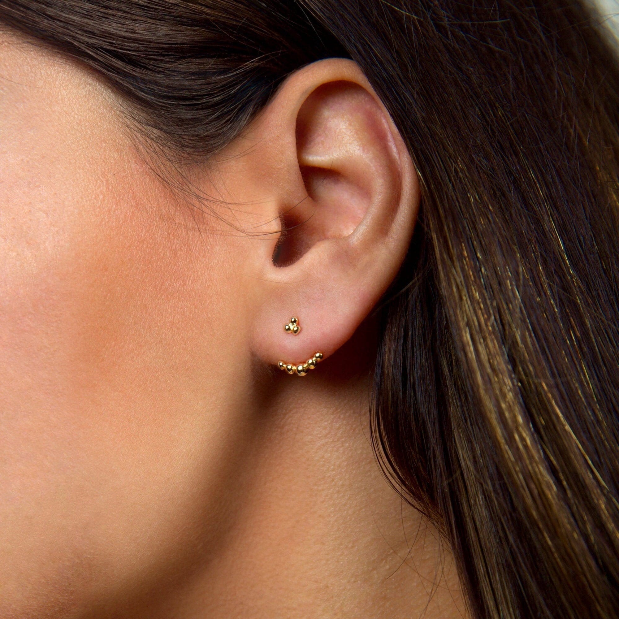 Inez Ear-Jacket Earrings Gold – Vanessa Lianne