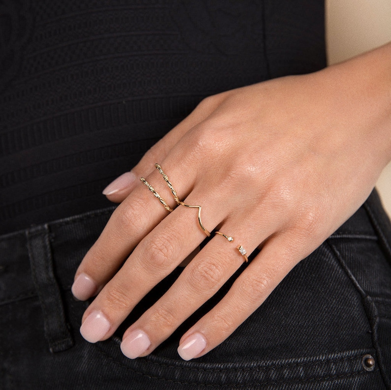 Braid Ring - Dainty Gold Ring - Stacking Ring - Minimalist Ring ...