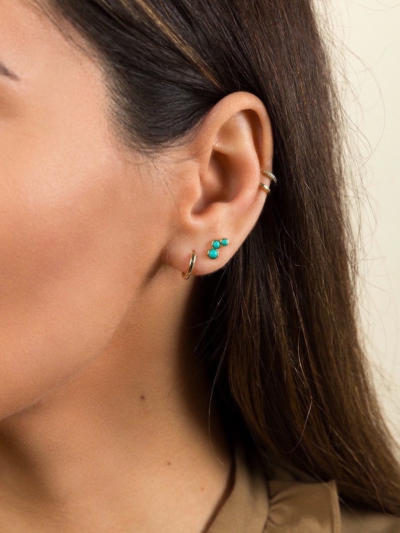 Turquoise earrings Tiny gold studs Tiny gold earrings -Tiny earrings- Gold stud earrings Turquoise studs Tiny studs Dainty jewelry