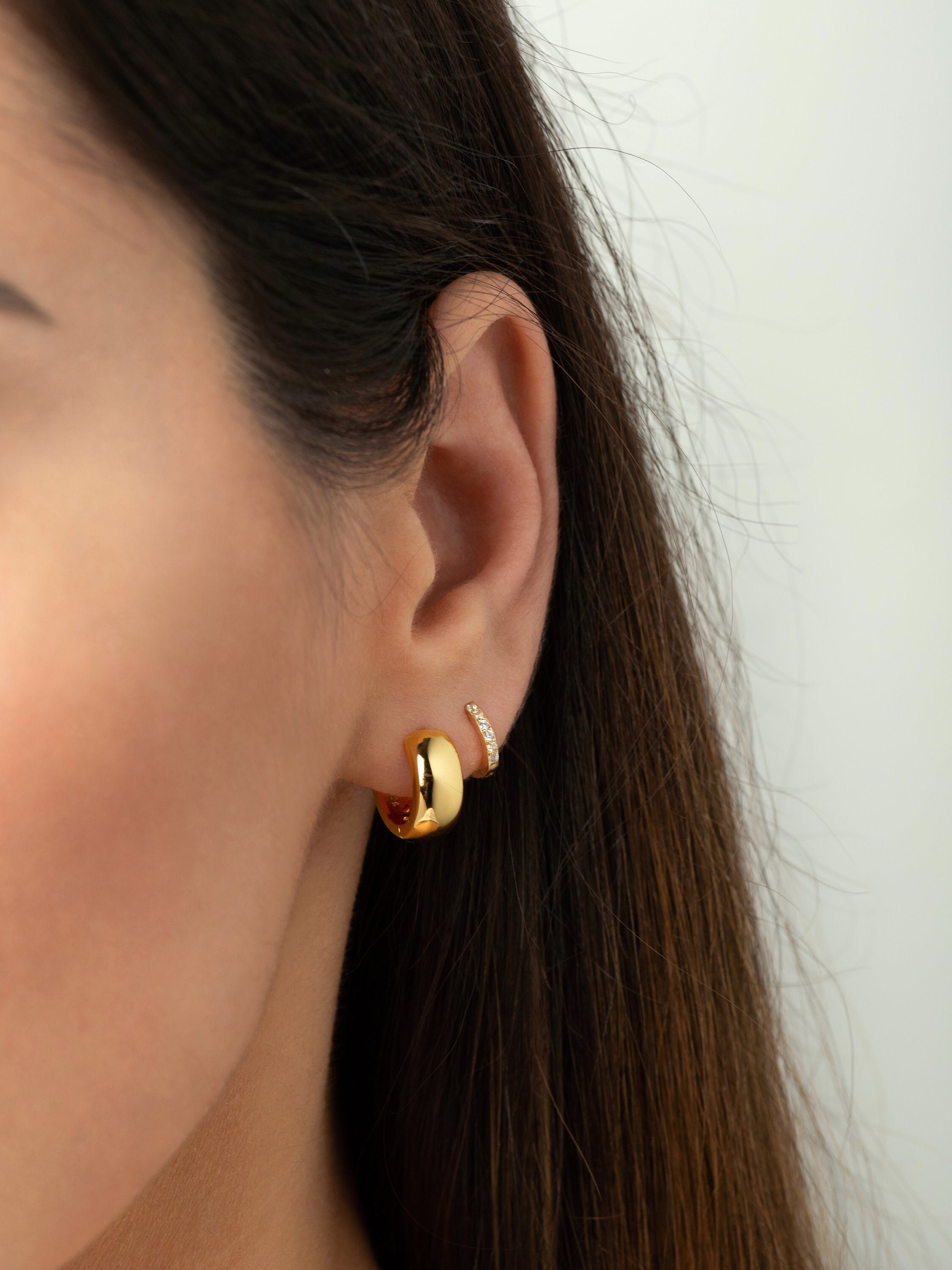 Big Thick Hoop Earrings Women | Big Thick Hoop Earrings 70mm | Hoop Earrings  Big Wide - Hoop Earrings - Aliexpress