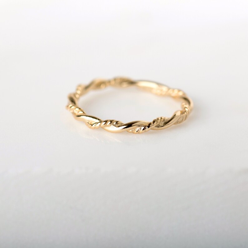 Braid Ring - Dainty Gold Ring - Stacking Ring - Minimalist Ring ...
