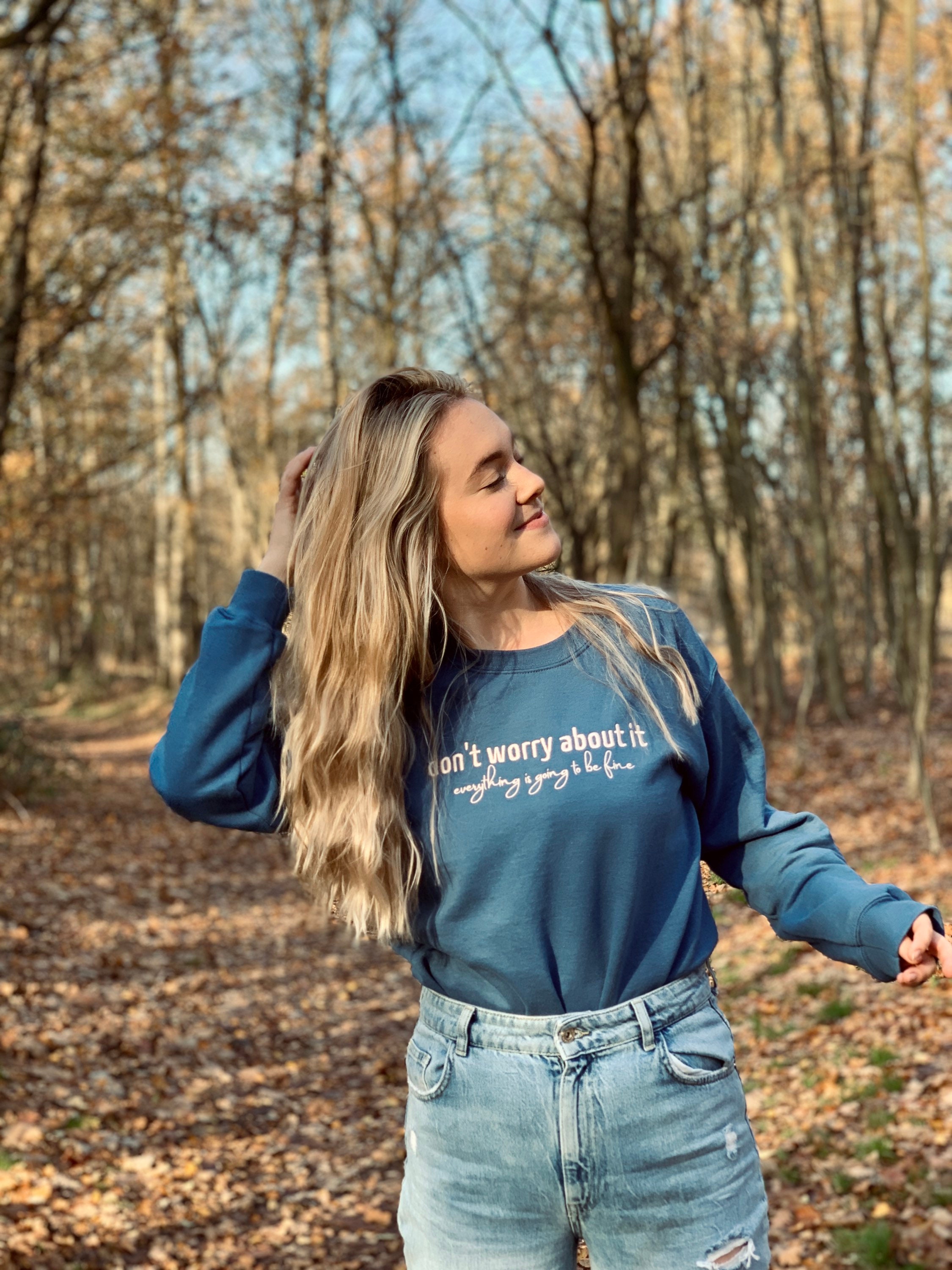 Maak je geen over het embroided crewneck Harry