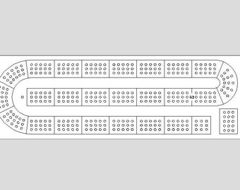Printable cribbage template pattern, 14.5"x4.5" pdf & svg files also compatible with laser cutters and cnc