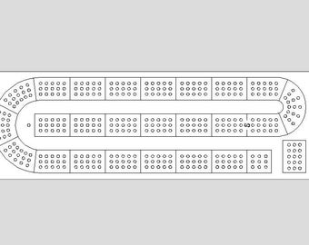 Printable cribbage template pattern, 14.5&quot;x4.5&quot; pdf & svg files also compatible with laser cutters and cnc