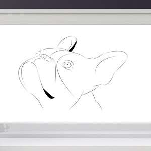 French Bulldog line art - Frenchie, Minimalist Digital art print, hi res jpg 300 dpi - plus Clipart svg dxf png jpg