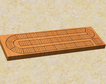 Digital CNC or Laser File for 3 Track Cribbage Board 14.5" x 4.5" .svg .dxf .crv