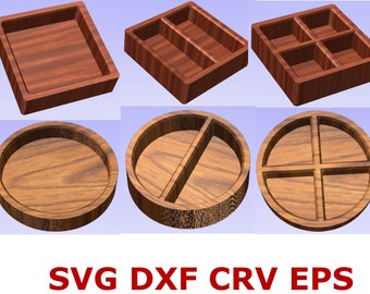 CNC file bundle for bowl, snack bowl, catch all, desk tray, odds and ends trinket tray, organizer tray, svg dxf crv eps , toolpaths.