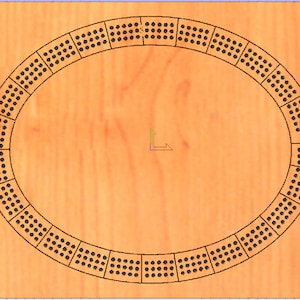 Archivos digitales CNC SVG DXF de cribbage ovalado para crear una placa de cribbage ovalada