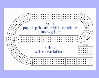 Printable PDF cribbage template files, including svg files for cnc/laser use - digital download