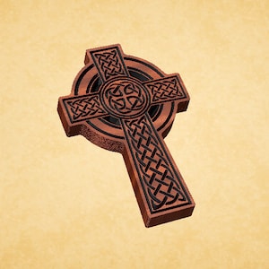 Digital cnc or laser file for a Celtic Cross, Celtic knot includes svg crv dxf and printable pdf files