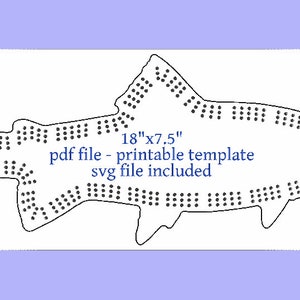 Printable PDF cribbage template files, fish shaped, including svg files for cnc/laser use - digital download