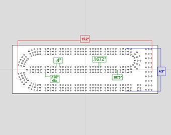 Digital download Cribbage Board - Printable PDF template, plus CNC & Laser - SVG, dxf, crv, ai