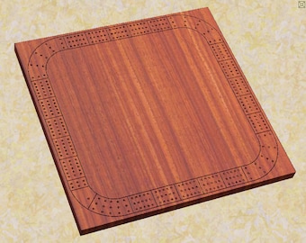 Digitale cribbage-borddownload voor cnc-, laser- of papieren sjabloon - veel stijlvariaties van één bord van 14 x 14 vierkant. Svg's, crv, pdf