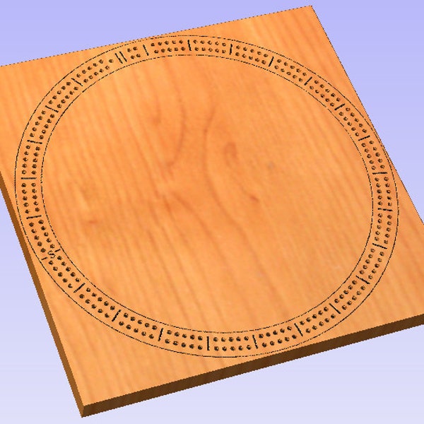 Digital DXF SVG CRV Files for cnc Router Round 2-Track Cribbage Board