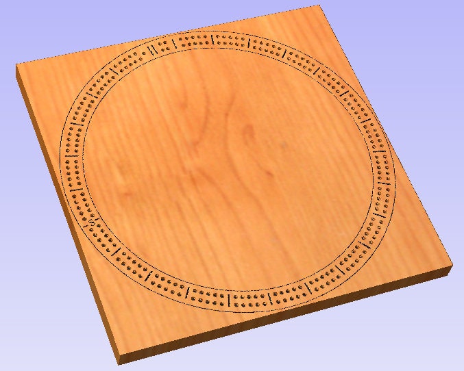 Digital DXF SVG CRV Files for cnc Router Round 2-Track Cribbage Board