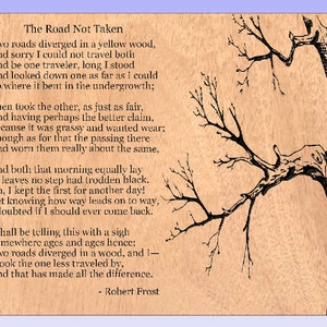 CNC and laser SVG file The Road Not Taken inspirational poem by Robert Frost including svg, dxf, crv with toolpaths, eps and ai files