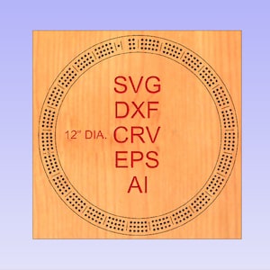 CNC File svg dxf crv for Round 3-Track Cribbage Board