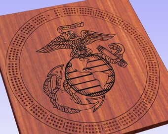 Eagle Globe Anchor dxf SVG files for USMC Cribbage Board CNC carving ...
