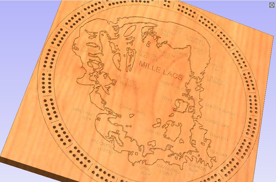 CNC Files Mille Lacs Lake Cribbage Board Svg Dxf Crv Etsy