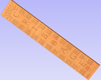 Arquivos de modelo digitais CNC, laser e imprimíveis para placa de cribbage longa svg dxf crv, pdf