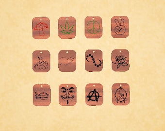 CNC and laser digital download - dog tag necklace charms - svg, crv with toolpaths, dxf, pdf printable