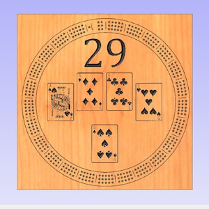 CNC cribbage file with gcode, Perfect Hand 29 v2.0 Round 3 track cnc digital file including crv, c2d, dxf, svg. eps, and ai files